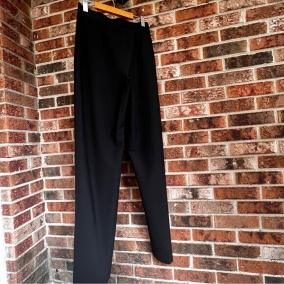 NENSI DOJAKA  BNWOT Satin-trimmed crepe wide-leg pant Made in Italy M - Picture 2 of 16